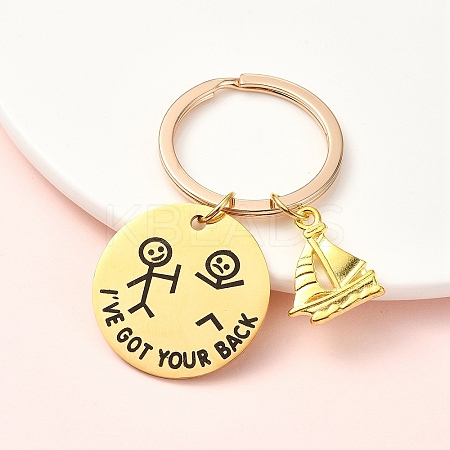 Alloy & 304 Stainless Steel Keychain KEYC-YW00094-04-1