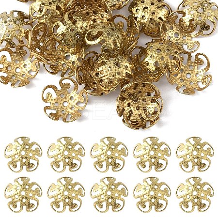 30Pcs Ion Plating(IP) 304 Stainless Steel Bead Caps STAS-YW0003-29-1