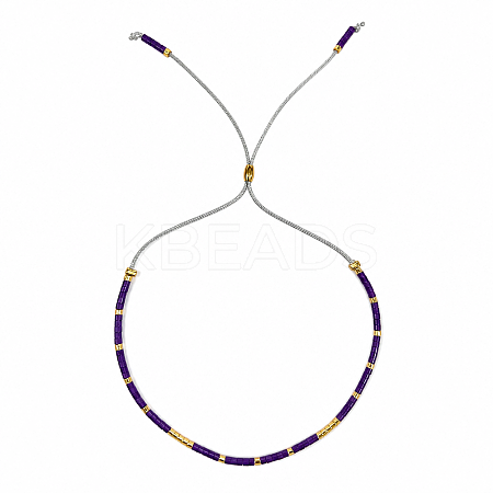 Adjustable Glass Seed Bead Slider Bracelets for Women VT9382-57-1