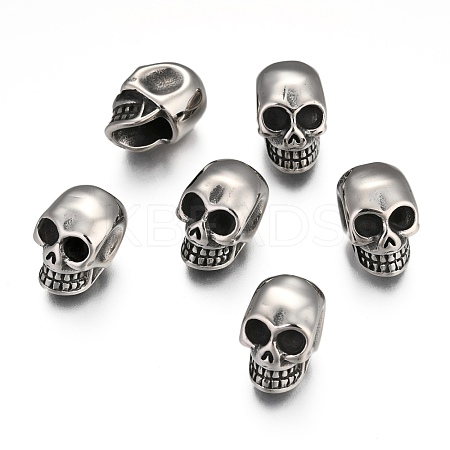 304 Stainless Steel European Beads STAS-F144-120AS-1