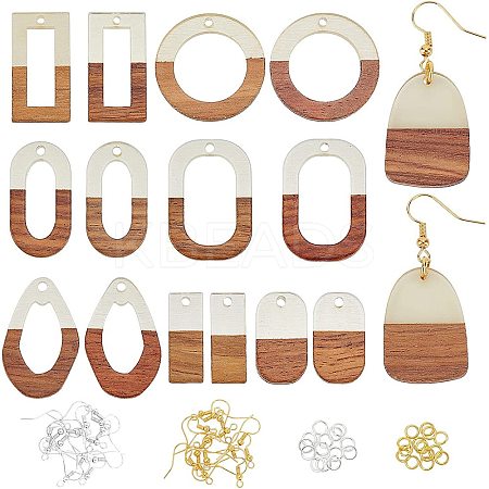 DIY Wooden Dangle Earring Making Kits DIY-OC0007-03-1