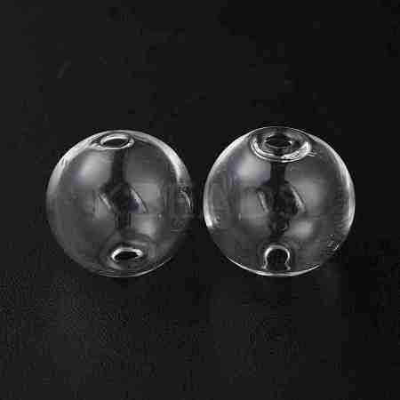 Handmade Two Holes Blown Glass Globe Beads FIND-WH0104-03F-1