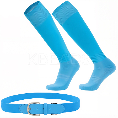 1 Pair Polycotton Solid Color Football Socks AJEW-CL0001-33E-1