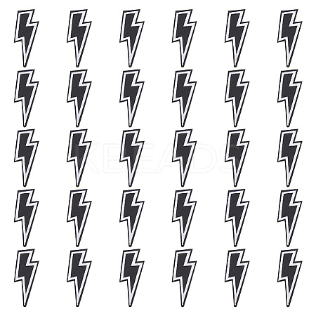 30Pcs Lightning Bolt Polyester Computerized Embroidery Iron on Patches PATC-HY0001-64-1