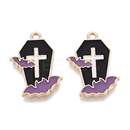 Halloween Theme Rack Plating Alloy Enamel Pendants ENAM-N056-357A-1