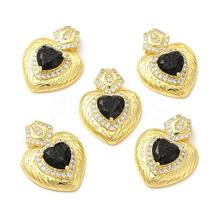 Rack Plating Brass & Rhinestone Pendants KK-H438-07G-04-1