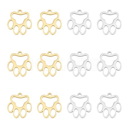 12Pcs 2 Colors 304 Stainless Steel Charms STAS-UN0057-80-1