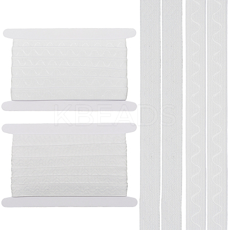 2 Styles Flat Non-slip Transparent Silicone Polyester Elastic Bands SRIB-GF0001-49B-1