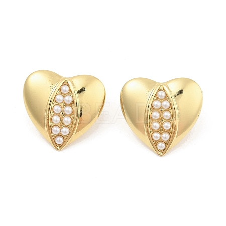 Heart PVD Vacuum Plating 304 Stainless Steel Stud Earrings for Women EJEW-C120-11G-1