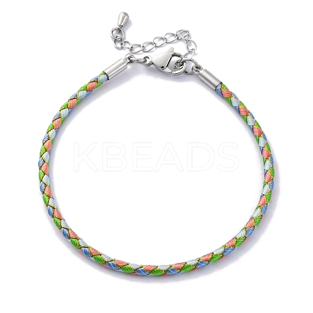 Polyester Cord Braided Bracelet Makings MAK-Z003-01P-16-1