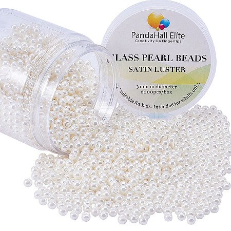 Eco-Friendly Dyed Glass Pearl Round Beads HY-PH0001-3mm-RB011-1