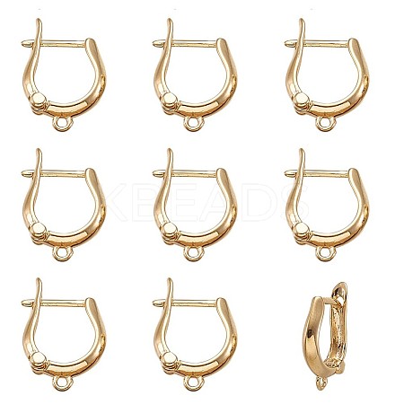 Rack Plating Brass Hoop Earring Findings with Latch Back Closure KK-TA0007-39-1