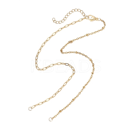 304 Stainless Steel Mixed Chain Necklace Makings AJEW-JB01549-1