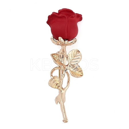 Valentine's Day Rose Flower Zinc Alloy Enamel Brooches LS-JEWB-I031-05A-1