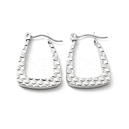 Non-Tarnish 304 Stainless Steel Trapezoid Hoop Earrings for Women LS-EJEW-A076-07P-1