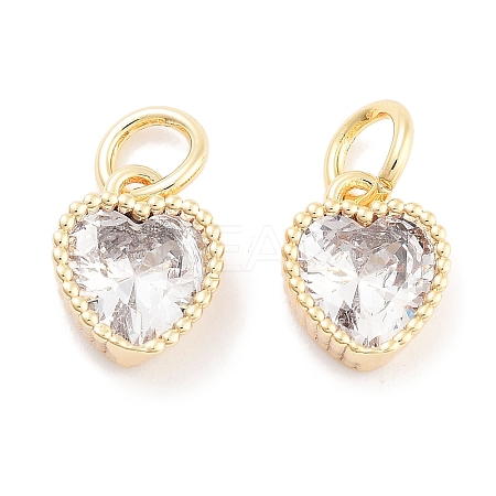 Brass with Cubic Zirconia Pendants KK-P271-42G-A-1
