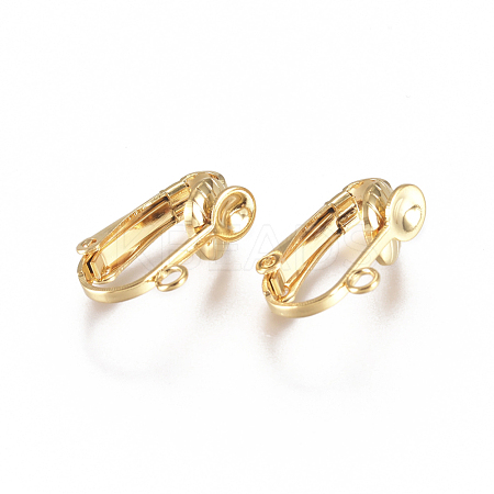 304 Stainless Steel Clip-on Earrings Findings STAS-L234-136G-1