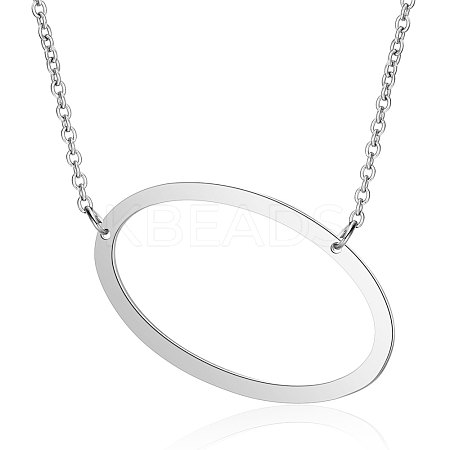201 Stainless Steel Initial Pendants Necklaces NJEW-S069-JN003D-O-1