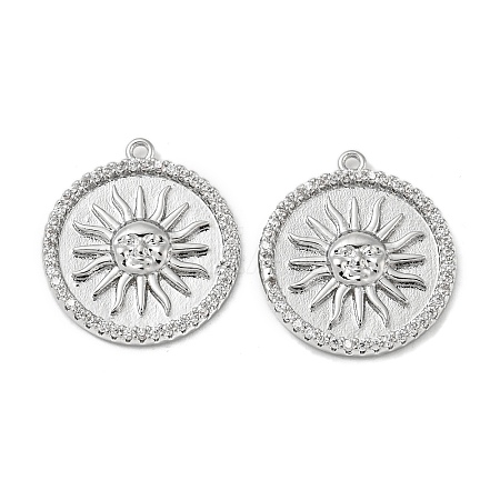Brass Micro Pave Cubic Zirconia Pendants KK-H460-09P-1