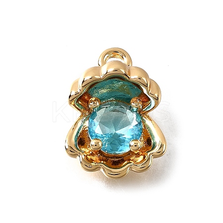 Brass Pave Cubic Zirconia Charms KK-C096-15G-02-1
