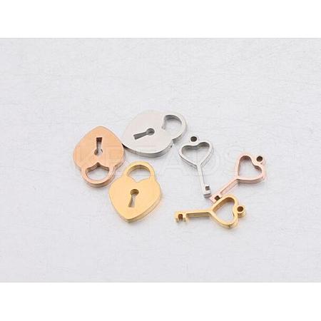 PVD Vacuum Plating 304 Stainless Steel Charms STAS-WH0016-04-RG01-1
