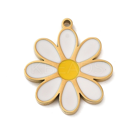 Ion Plating(IP) 304 Stainless Steel Enamel Pendants X-STAS-Q301-08G-1