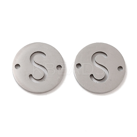Non-Tarnish 201 Stainless Steel Hollow Flat Round Links FIND-R149-03S-P-1