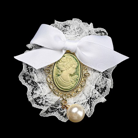 Romantic Classic Polyester Lace Bowknot Brooch for Women LS-JEWB-B011-02A-1