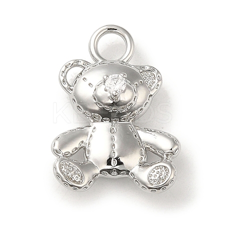 Brass Micro Pave Cubic Zirconia Pendants KK-H455-39P-1