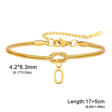 304 Stainless Steel Initial Charm Bracelets FS-WGD8E41-36-1
