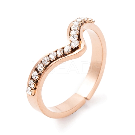 PVD Vacuum Plating 304 Stainless Steel Finger Ring for Women RJEW-C086-12-RG-1