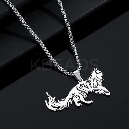 Hip-hop Style Animal Theme 304 Stainless Steel Pendant Necklaces FS-WG80E3F-01-1