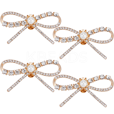 4Pcs Alloy Rhinestone Shoe Decoration AJEW-GF0009-28KCG-1