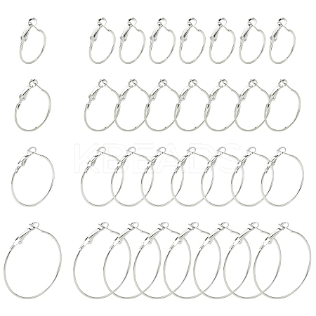 32Pcs 4 Styles Iron Huggie Hoop Earring Findings IFIN-FS0001-49B-1