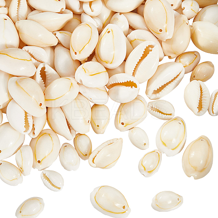 100Pcs 2 Styles Natural Cowrie Shell Pendants BSHE-SC0001-22-1