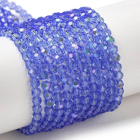 Electroplate Transparent Glass Beads Strands EGLA-A035-T3mm-L14-1