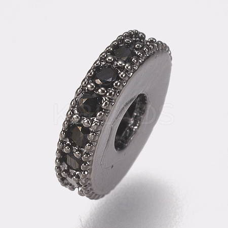 Brass Micro Pave Cubic Zirconia Bead Spacers LS-ZIRC-K074-11A-02B-1