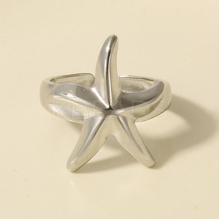 304 Stainless Steel Cuff Open Rings for Women MO3079-1-1