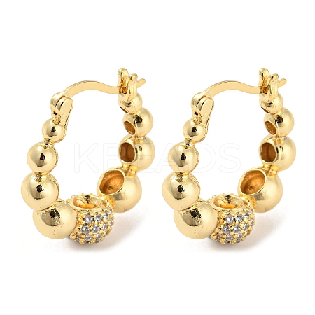 Brass Micro Pave Cubic Zirconia Hoop Earrings EJEW-C066-04G-1