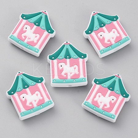Merry-go-round Food Grade Eco-Friendly Silicone Beads SIL-TAC0004-16-1
