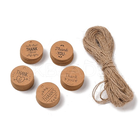 100Pcs Kraft Paper Thank You Printed Gift Tags CDIS-FS0001-24-1
