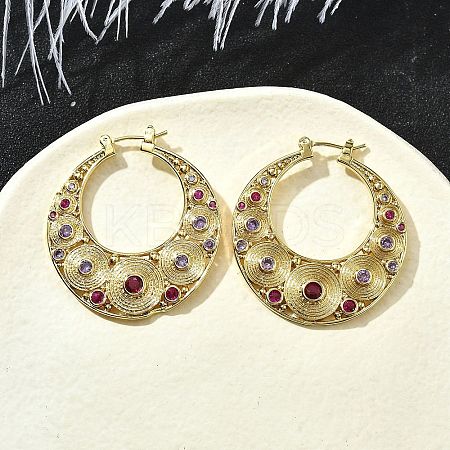 Brass Hoop Earrings EJEW-Z086-07G-1