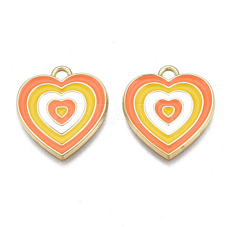 Rack Plating Light Gold Alloy Enamel Pendants LS-ENAM-Q444-014M-RS-1