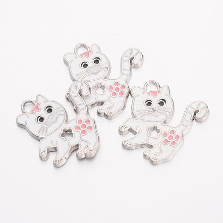Alloy Enamel Kitten Pendants LS-EA556Y-1-1