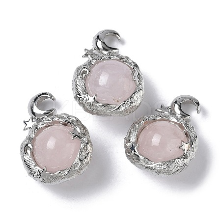 Natural Rose Quartz Pendants G-A298-02P-07-1