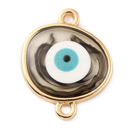 Transparent Evil Eye Resin Connector Charms RESI-WH0021-47B-1