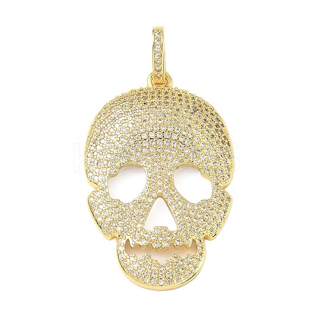 Brass Micro Pave Cubic Zirconia Pendants KK-C105-01G-1