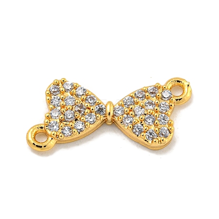 Brass Micro Pave Clear Cubic Zirconia Connector Charms KK-P275-36A-G-1