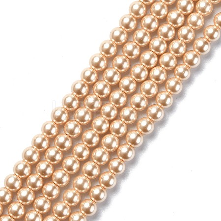Eco-Friendly Dyed Glass Pearl Round Beads Strands HY-A002-6mm-RB061-1