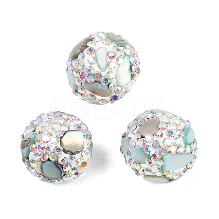 Handmade Polymer Clay Rhinestone Beads CLAY-H009-03A-1
